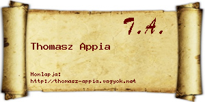 Thomasz Appia névjegykártya